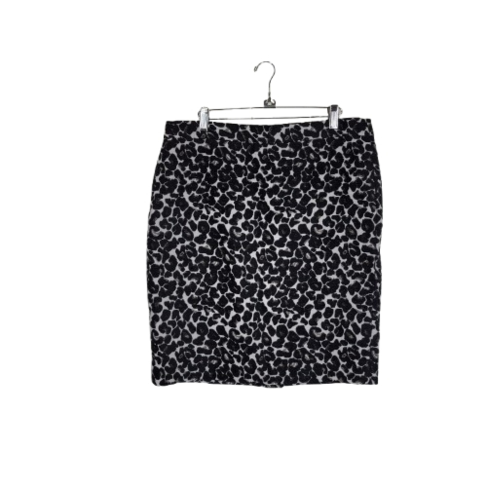 Leopard Print Black and White Skirt